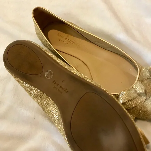 Gold Kate Spade ballet flats - Picture 3 of 3